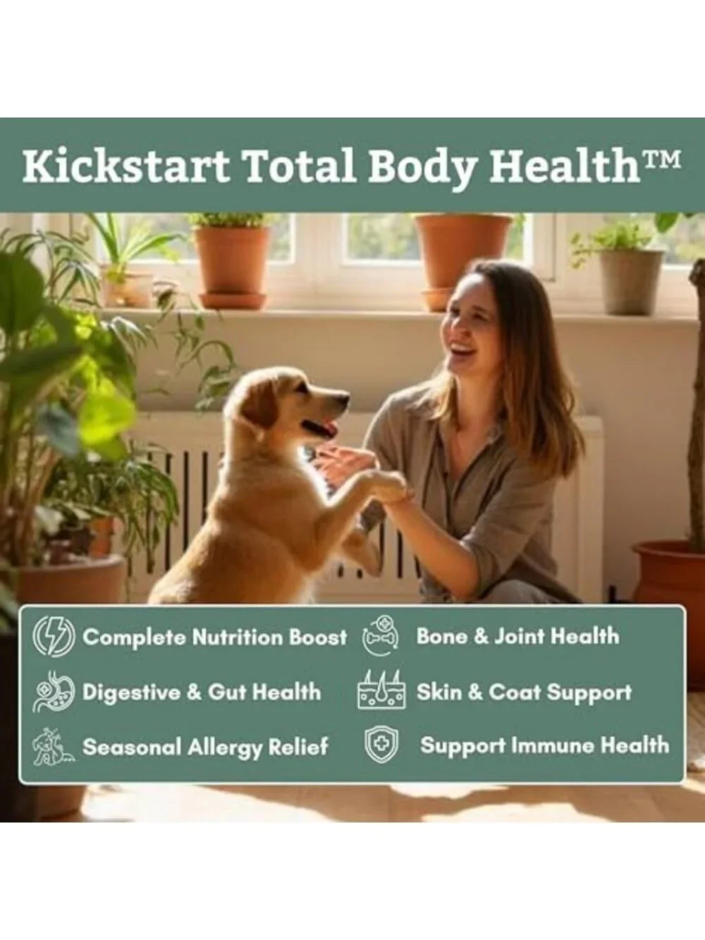 Organic Puppy Vitamins - 1 lb, 45 Scoops, Natural Health Boost for Dogs